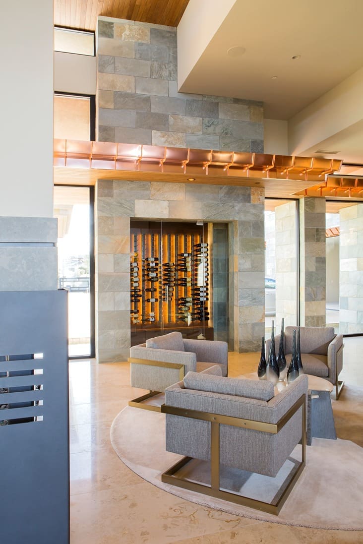 Living room with wine rack